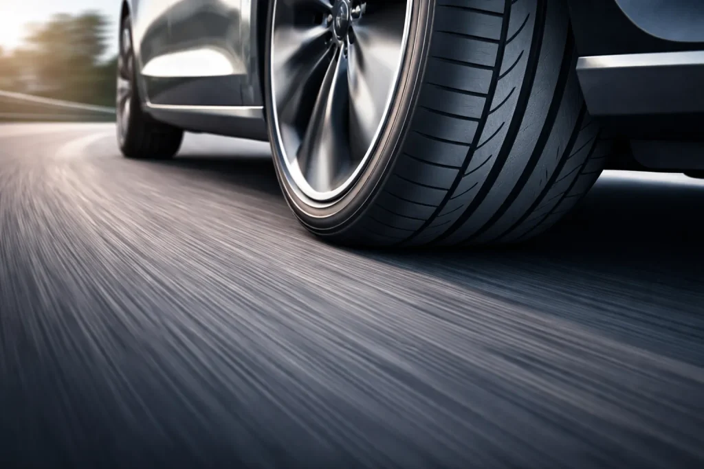EV tire tread designed for low rolling resistance and improved driving range