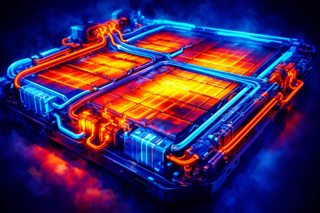 Thermal management system controlling electric vehicle battery temperature