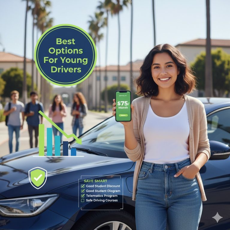 Cheap car insurance for young drivers in California: best options under $150/Month
