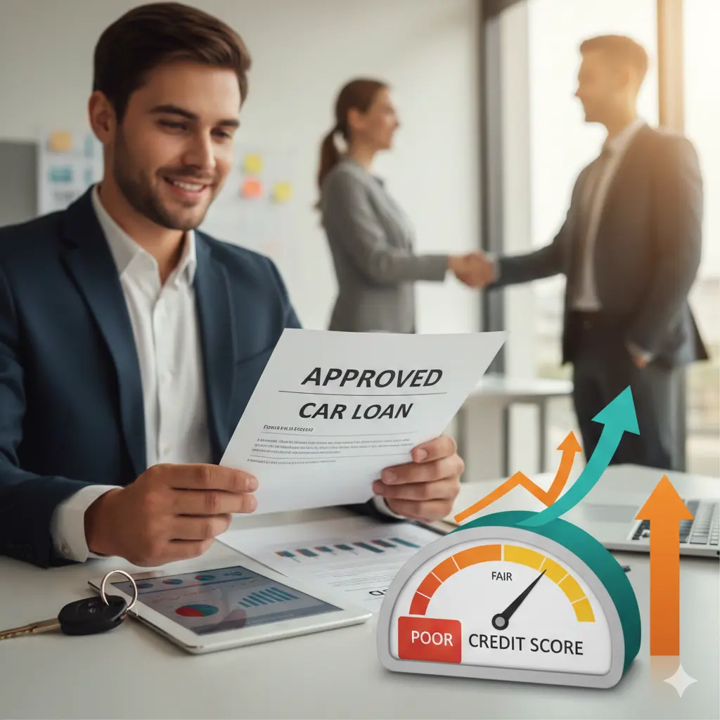 Bad credit car loan approval with credit score improvement chart