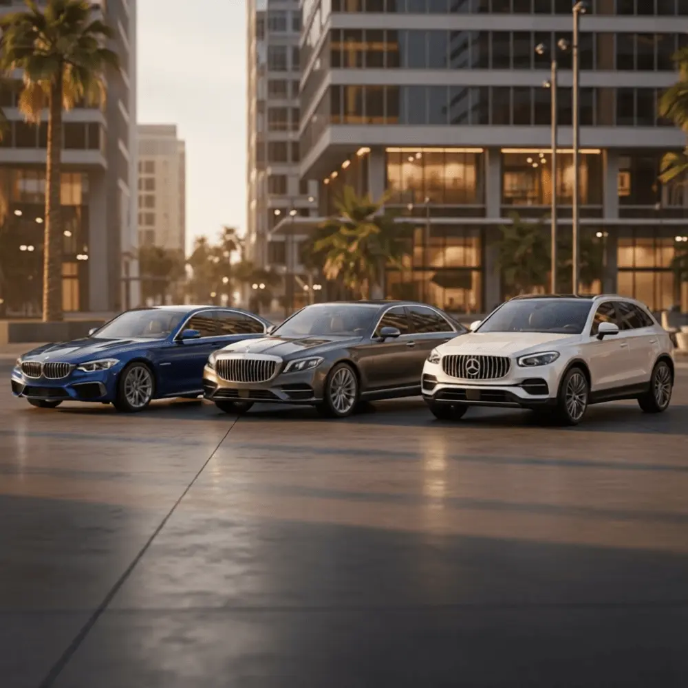 BMW, Mercedes, and Audi luxury cars representing top used picks under $35,000