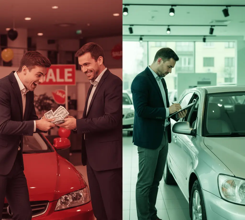 Common emotional car buying mistakes and how to avoid them - decision traps illustration
