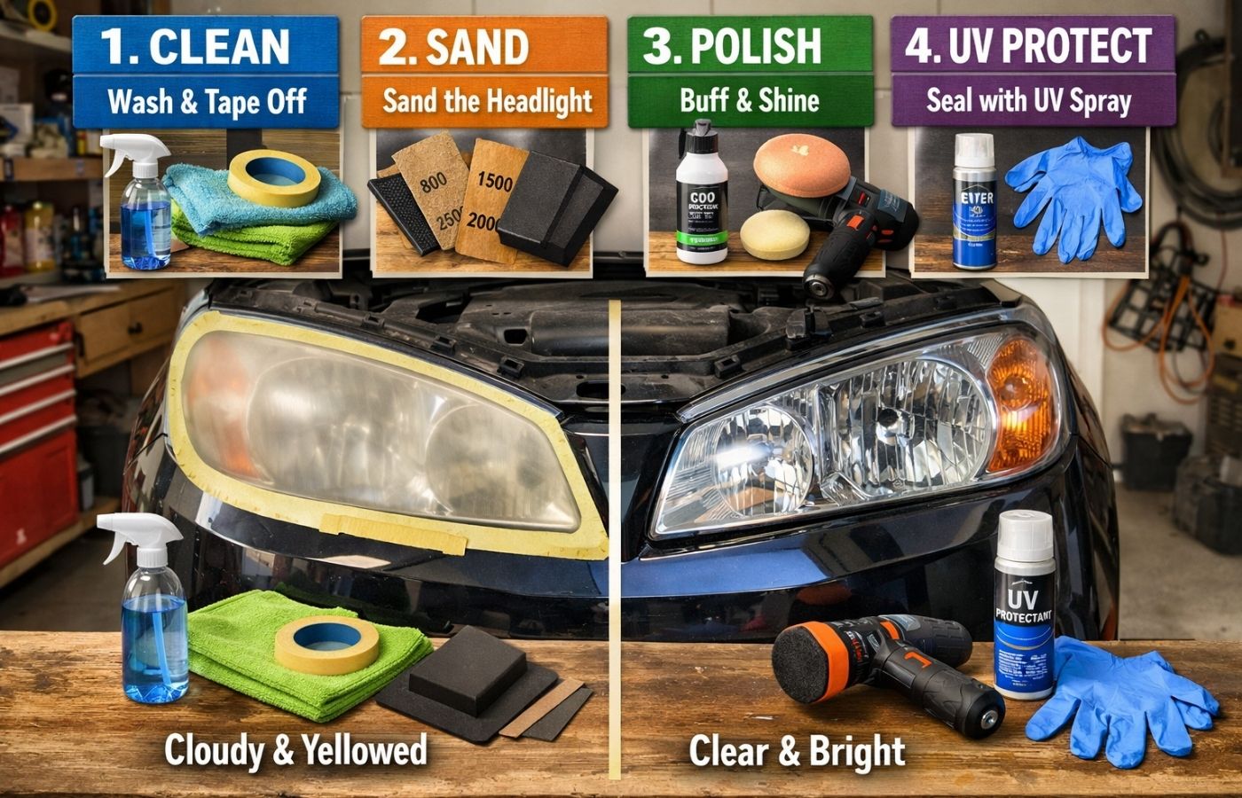 Step-by-step diy headlight restoration for beginners